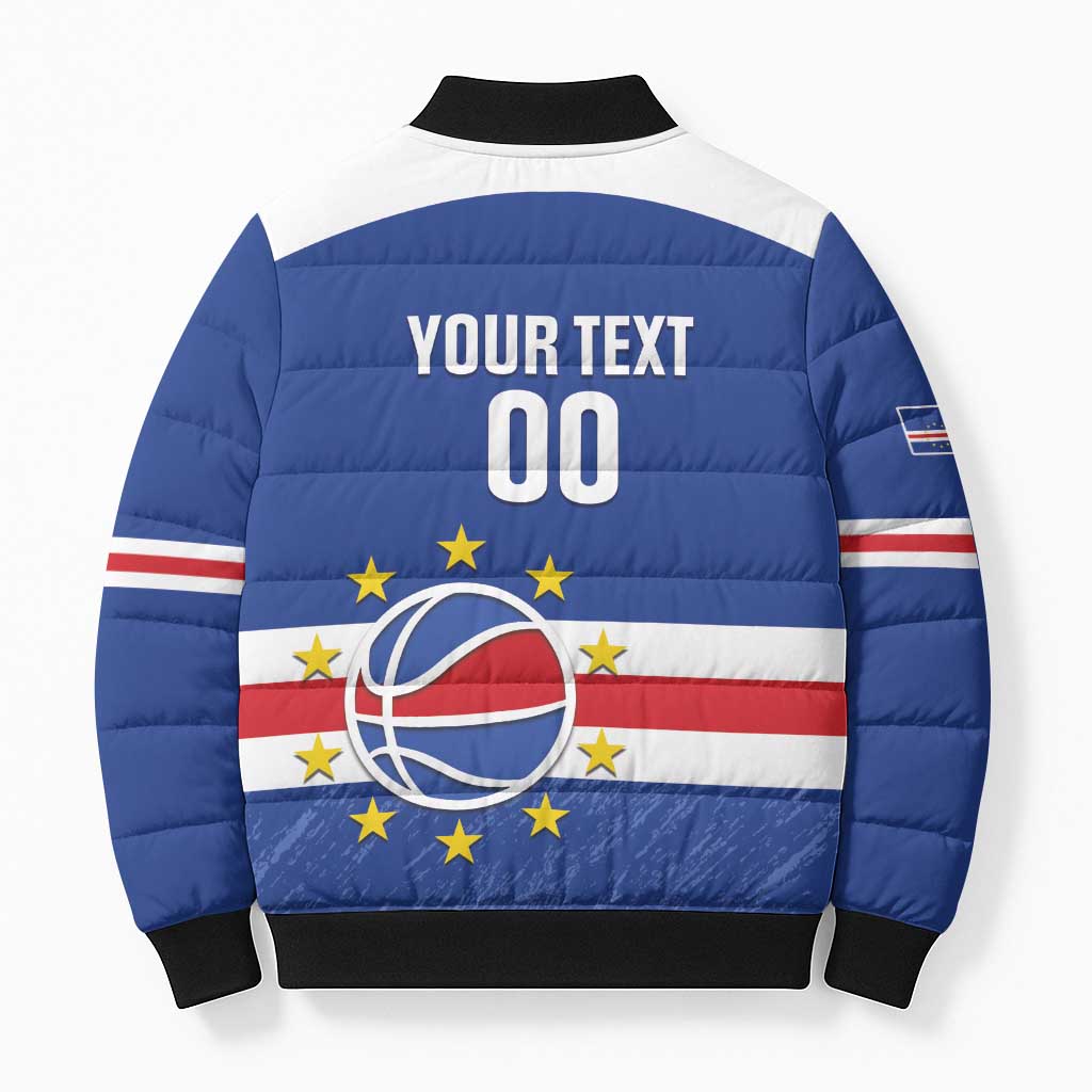 Cape Verde Basketball Custom Bomber Puffer Jacket Come On Blue Sharks
