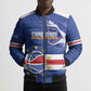 Cape Verde Basketball Custom Bomber Puffer Jacket Come On Blue Sharks