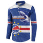 Cape Verde Basketball Custom Button Sweatshirt Come On Blue Sharks