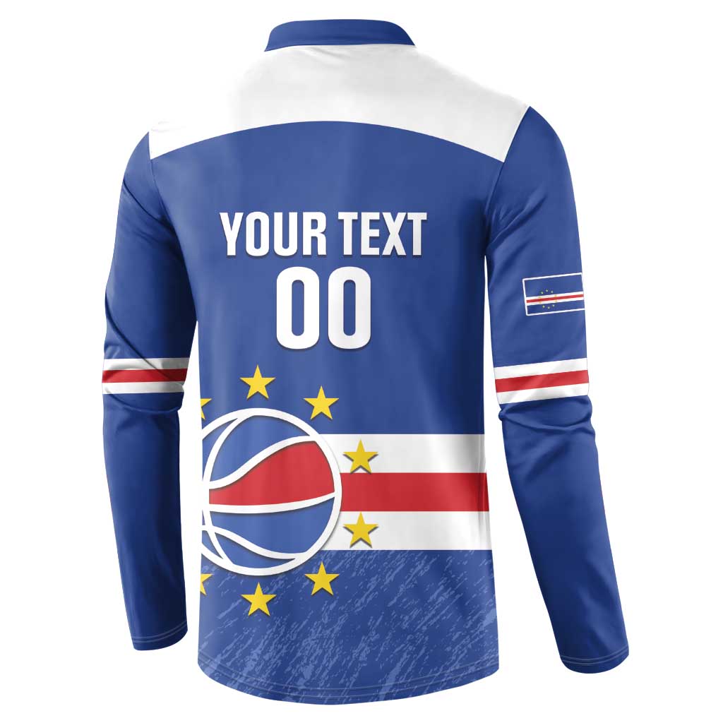 Cape Verde Basketball Custom Button Sweatshirt Come On Blue Sharks