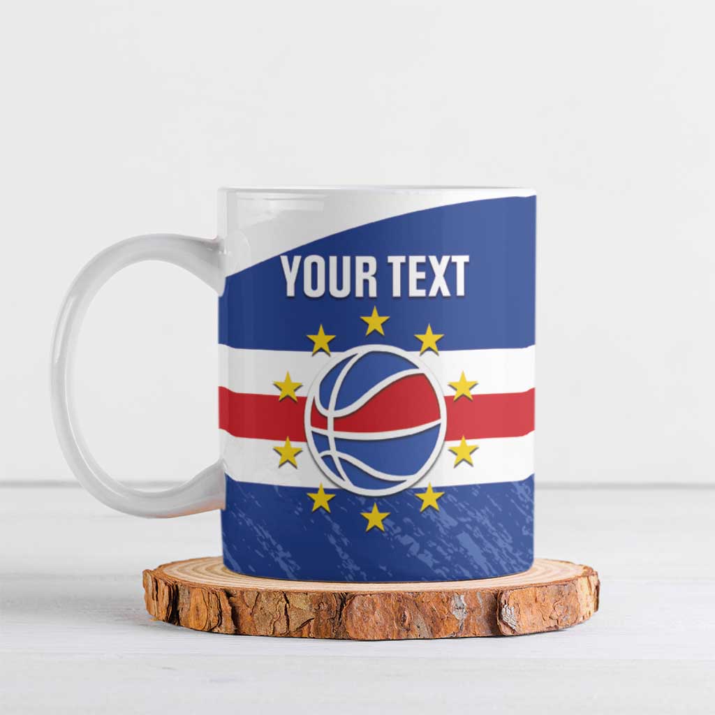 Cape Verde Basketball Custom Ceramic Mug Come On Blue Sharks
