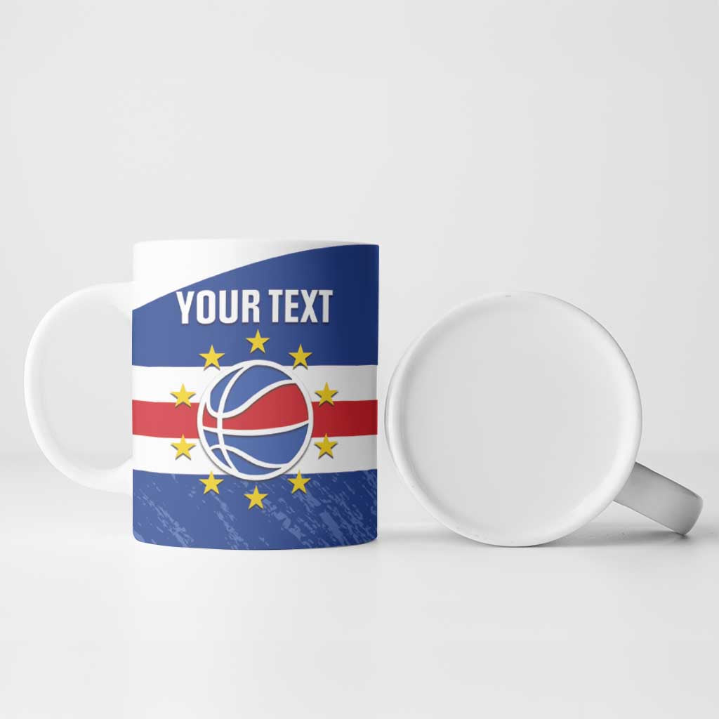 Cape Verde Basketball Custom Ceramic Mug Come On Blue Sharks