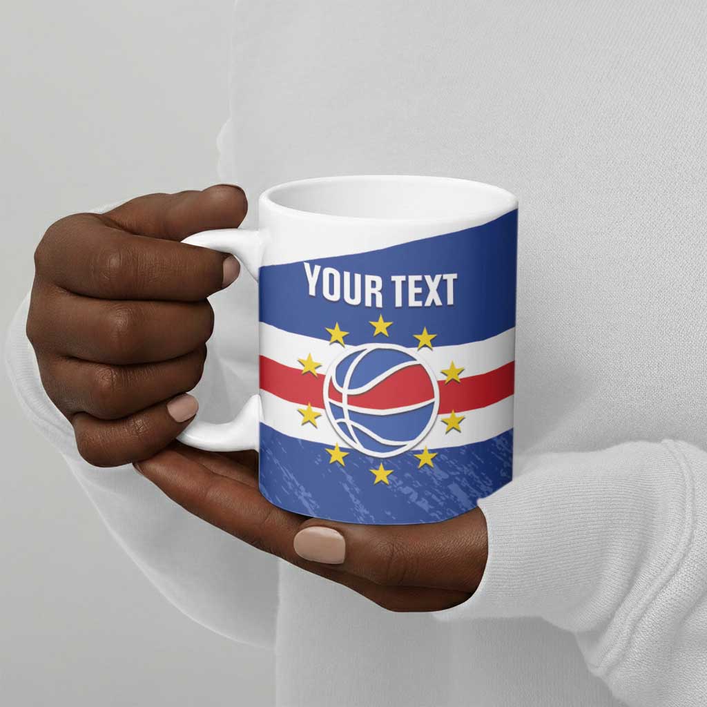 Cape Verde Basketball Custom Ceramic Mug Come On Blue Sharks
