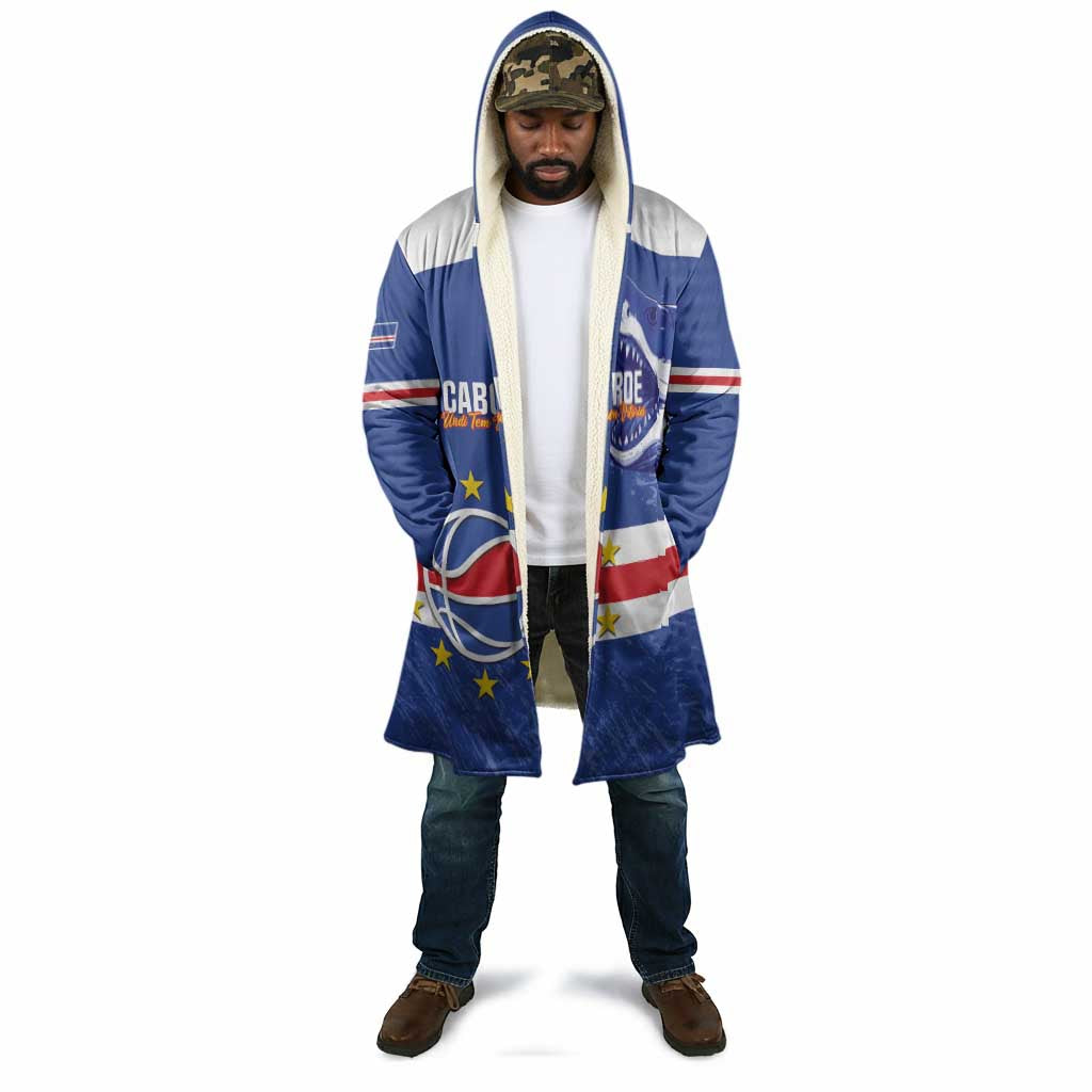 Cape Verde Basketball Custom Cloak Come On Blue Sharks