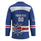 Cape Verde Basketball Custom Hockey Jersey Come On Blue Sharks