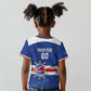 Afro Basketball Custom Cape Verde Kid T shirt Come On Blue Sharks - African Pride