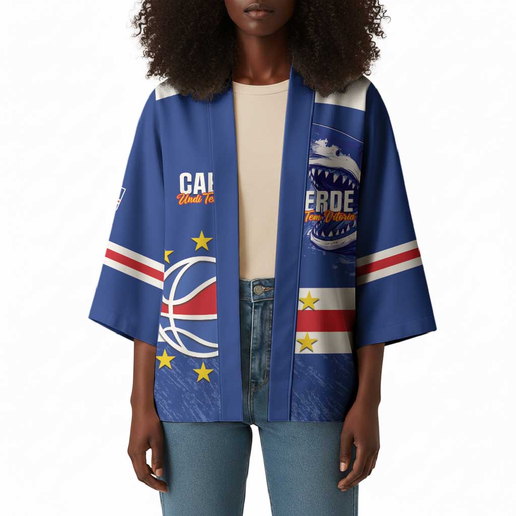 Cape Verde Basketball Custom Kimono Come On Blue Sharks