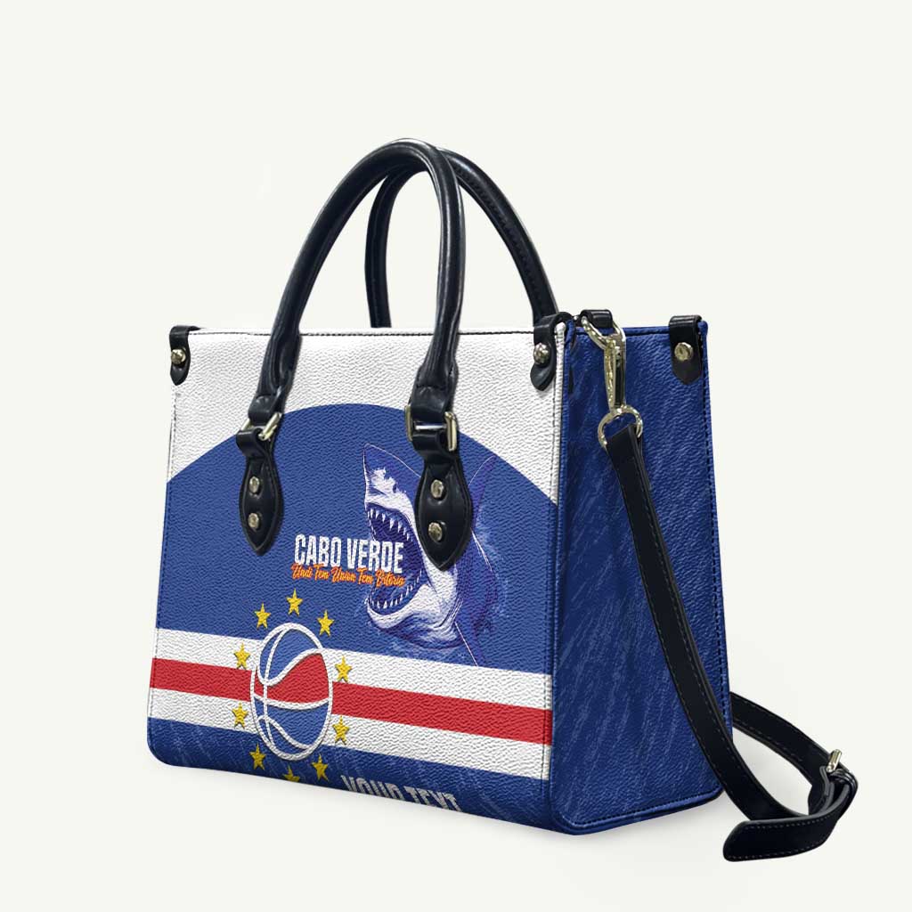 Cape Verde Basketball Custom Leather Bag Come On Blue Sharks
