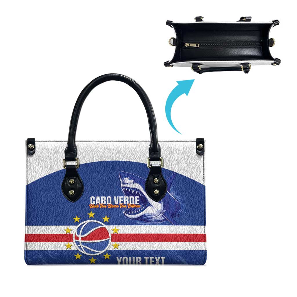 Cape Verde Basketball Custom Leather Bag Come On Blue Sharks