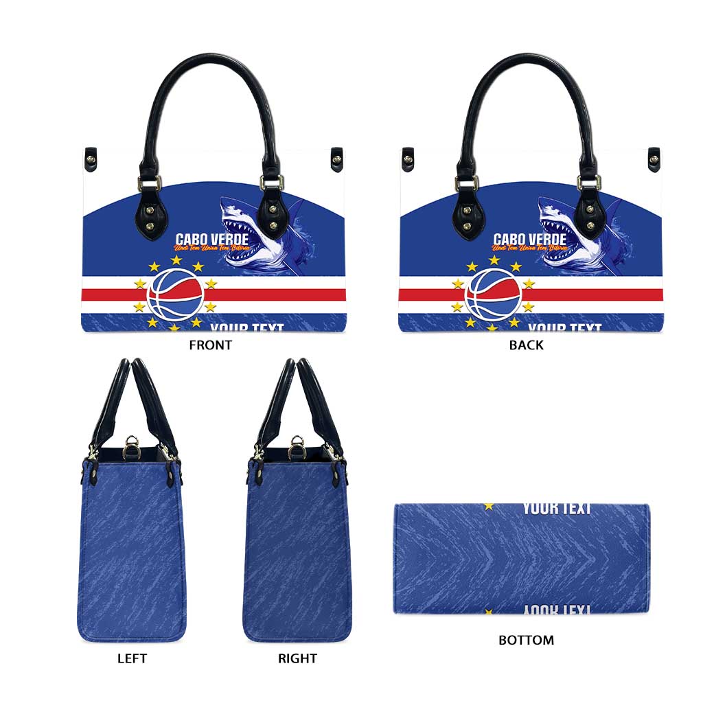 Cape Verde Basketball Custom Leather Bag Come On Blue Sharks