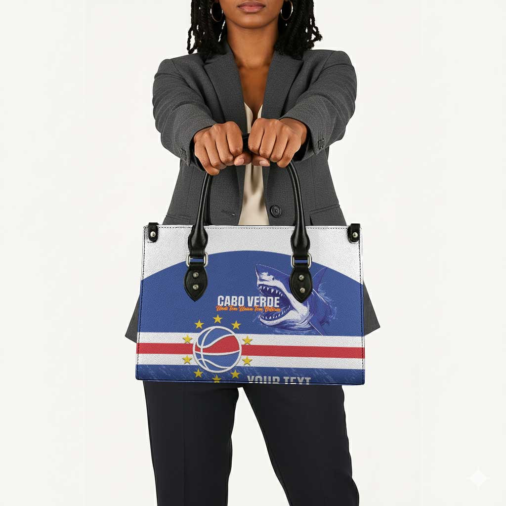 Cape Verde Basketball Custom Leather Bag Come On Blue Sharks