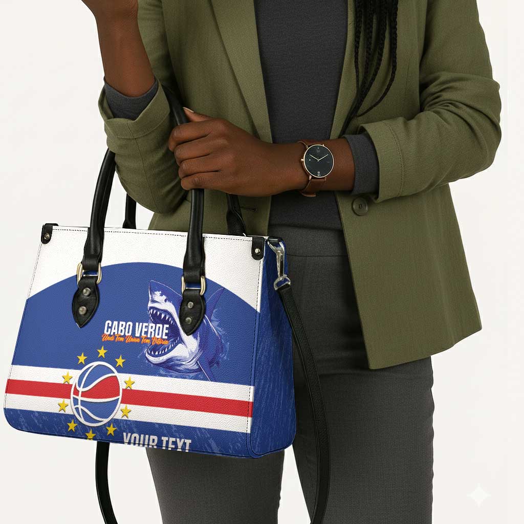 Cape Verde Basketball Custom Leather Bag Come On Blue Sharks