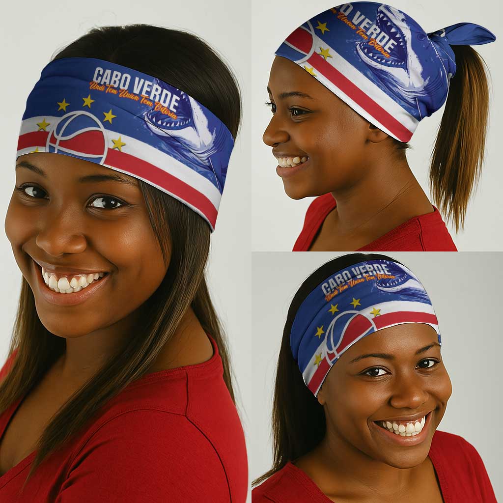 Afro Basketball Custom Cape Verde Neck Gaiter Come On Blue Sharks LT14