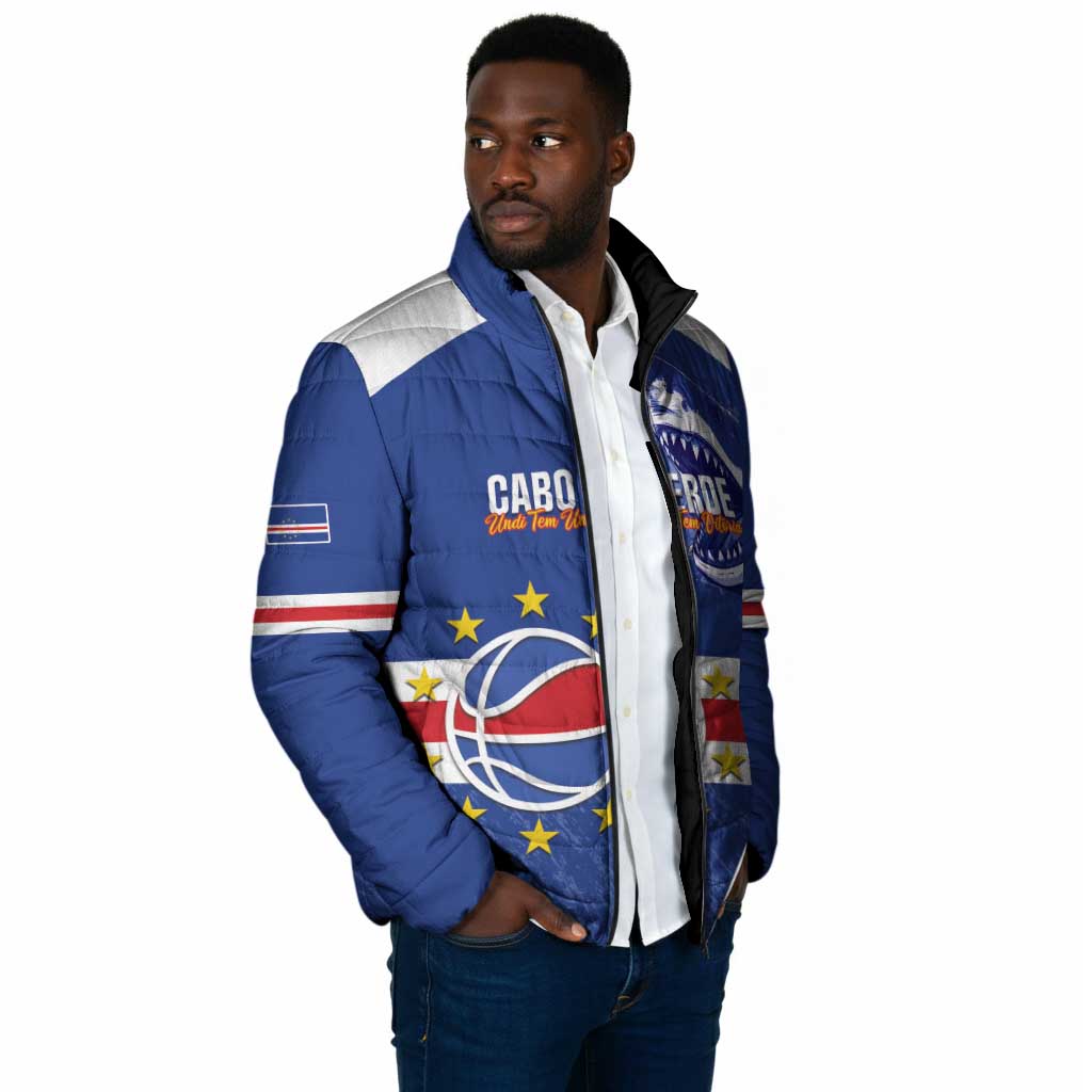 Cape Verde Basketball Custom Padded Jacket Come On Blue Sharks