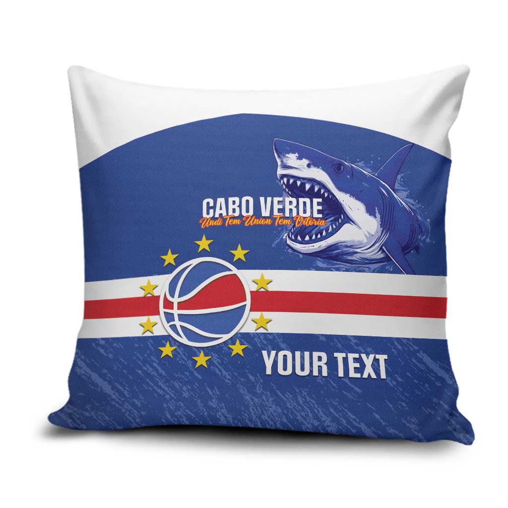 Cape Verde Basketball Custom Pillow Cover Come On Blue Sharks