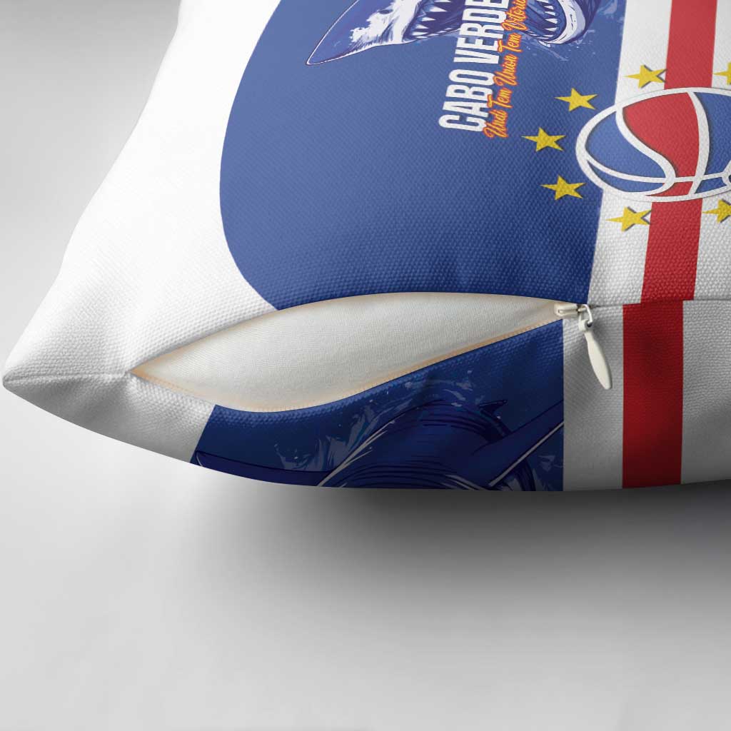 Cape Verde Basketball Custom Pillow Cover Come On Blue Sharks