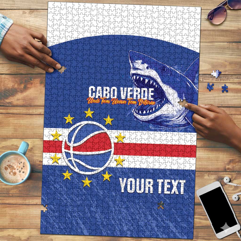 Cape Verde Basketball Custom Puzzle Come On Blue Sharks