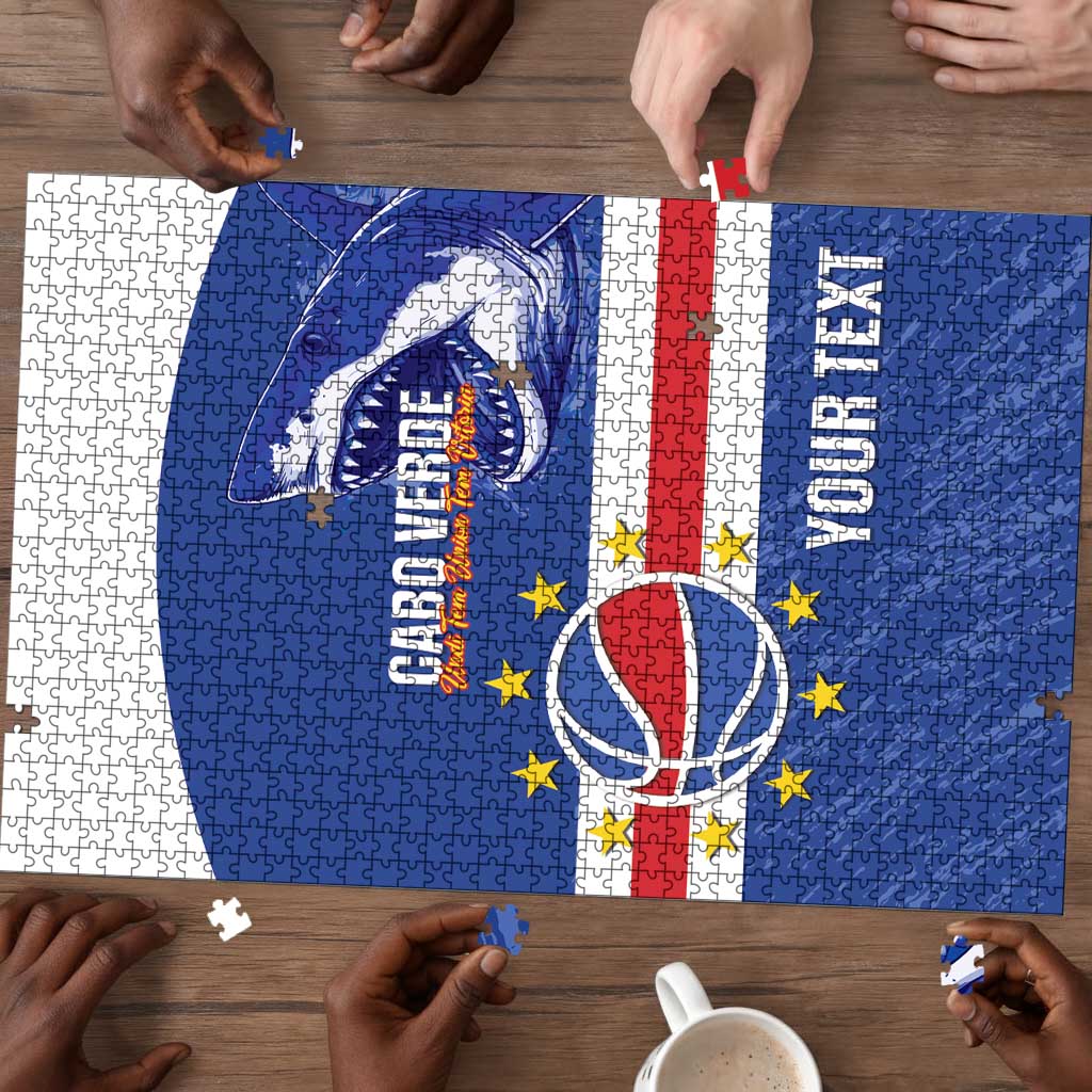Cape Verde Basketball Custom Puzzle Come On Blue Sharks