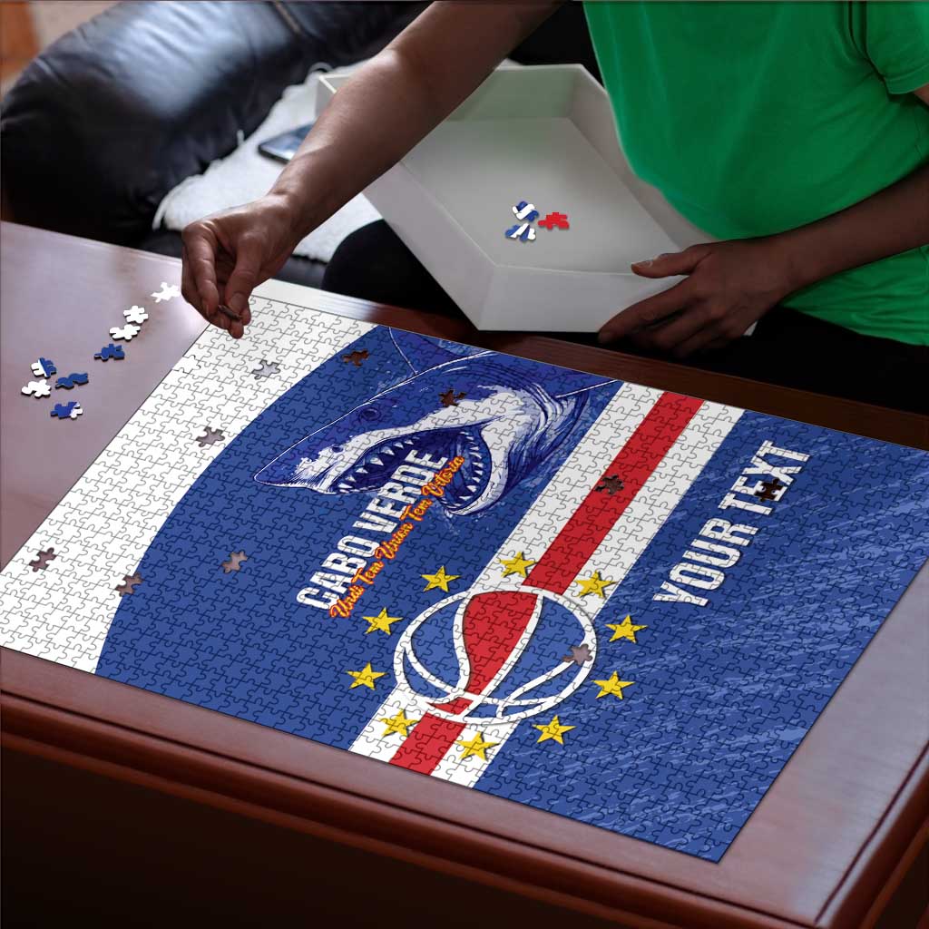 Cape Verde Basketball Custom Puzzle Come On Blue Sharks