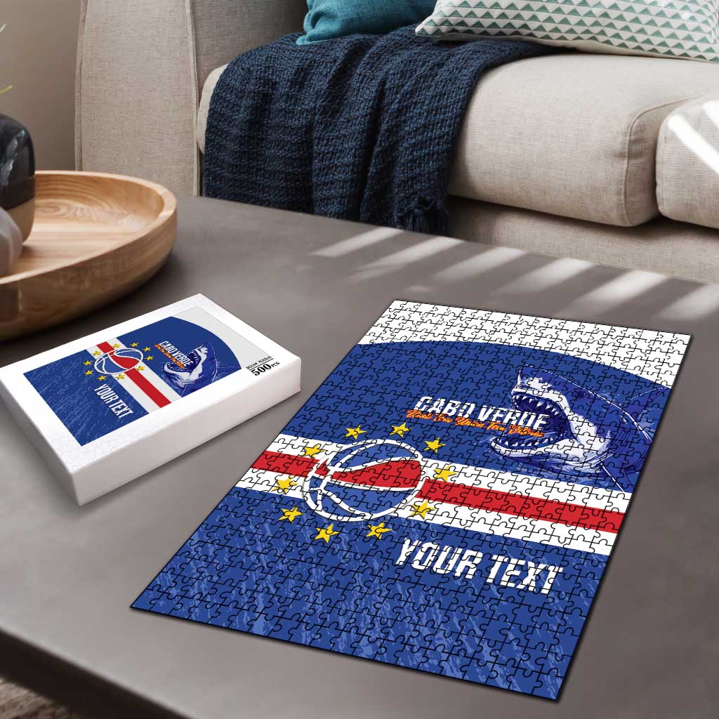 Cape Verde Basketball Custom Puzzle Come On Blue Sharks