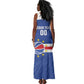 Afro Basketball Custom Cape Verde Tank Maxi Dress Come On Blue Sharks - African Pride