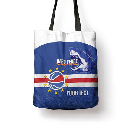 Cape Verde Basketball Custom Tote Bag Come On Blue Sharks