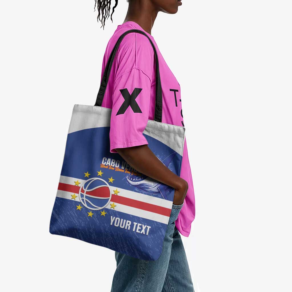 Cape Verde Basketball Custom Tote Bag Come On Blue Sharks
