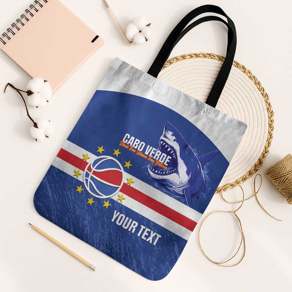 Cape Verde Basketball Custom Tote Bag Come On Blue Sharks