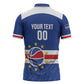 Cape Verde Basketball Custom Zipper Polo Shirt Come On Blue Sharks