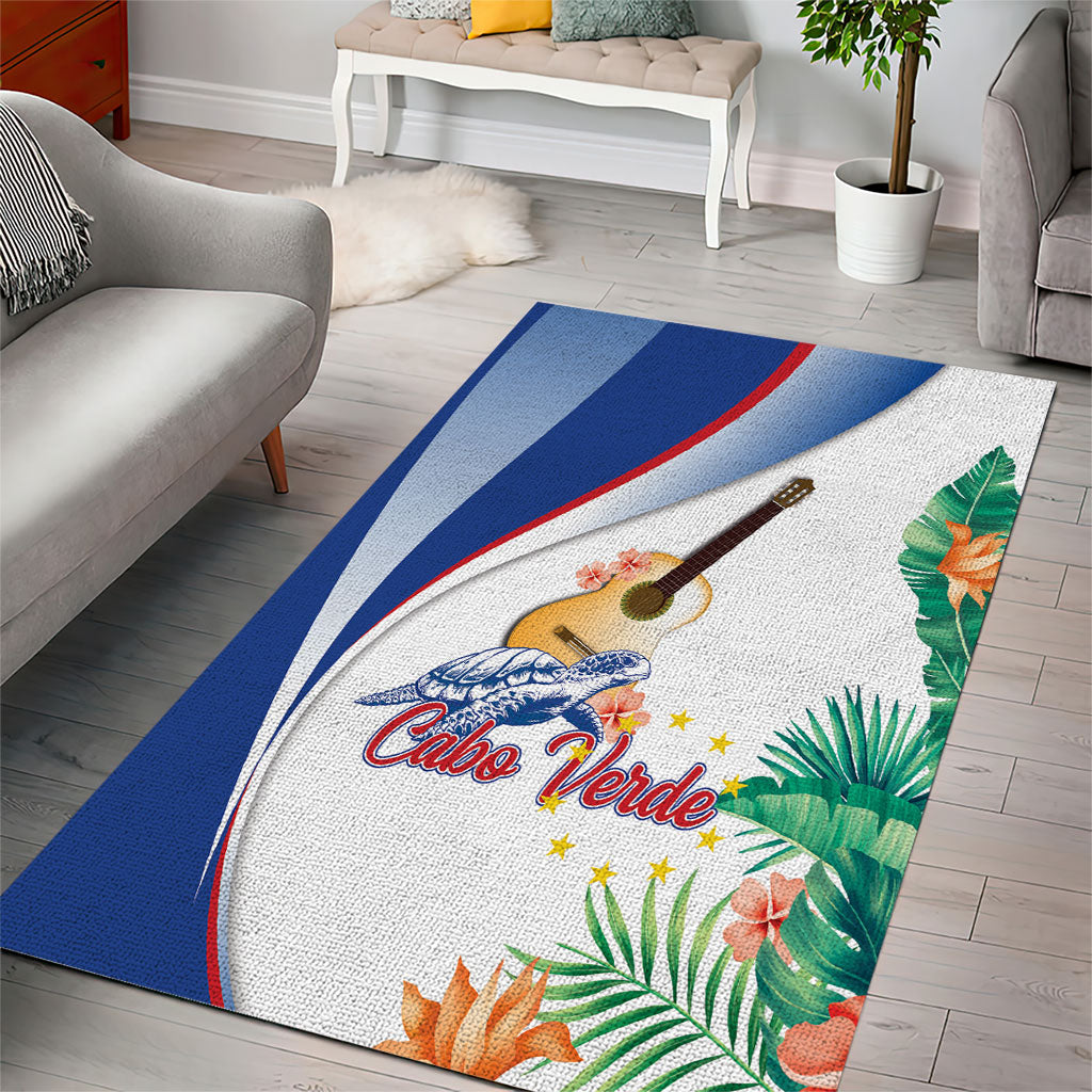 Cavaquinho Cabo Verde Area Rug Cape Verdean Instrument Tropical Sea Turtle