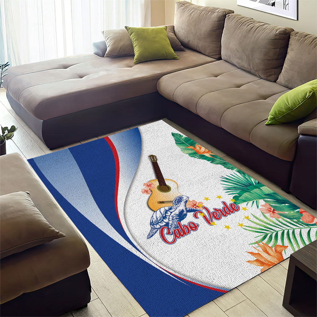 Cavaquinho Cabo Verde Area Rug Cape Verdean Instrument Tropical Sea Turtle