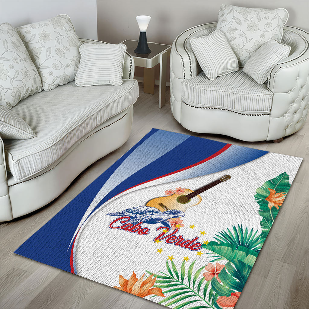 Cavaquinho Cabo Verde Area Rug Cape Verdean Instrument Tropical Sea Turtle