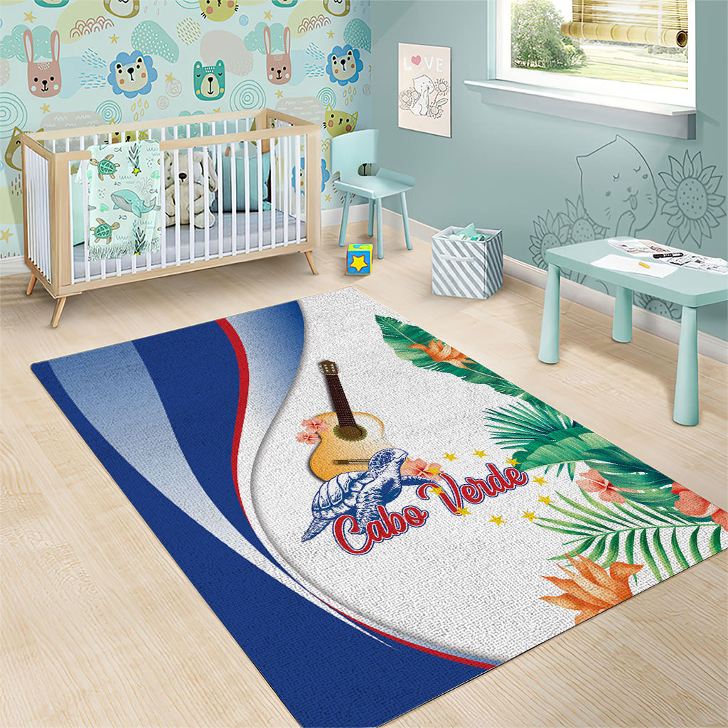 Cavaquinho Cabo Verde Area Rug Cape Verdean Instrument Tropical Sea Turtle