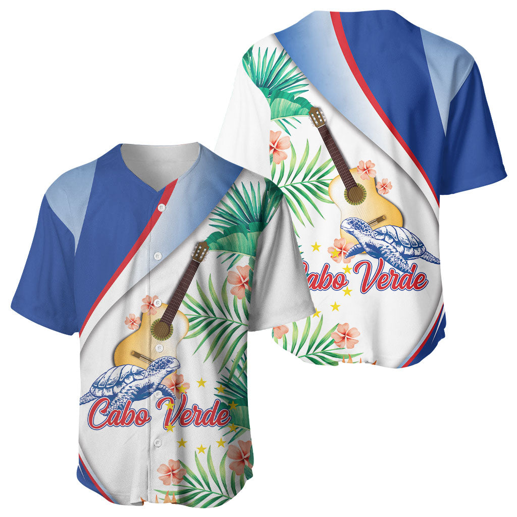 Cavaquinho Cabo Verde Baseball Jersey Cape Verdean Instrument Tropical Sea Turtle