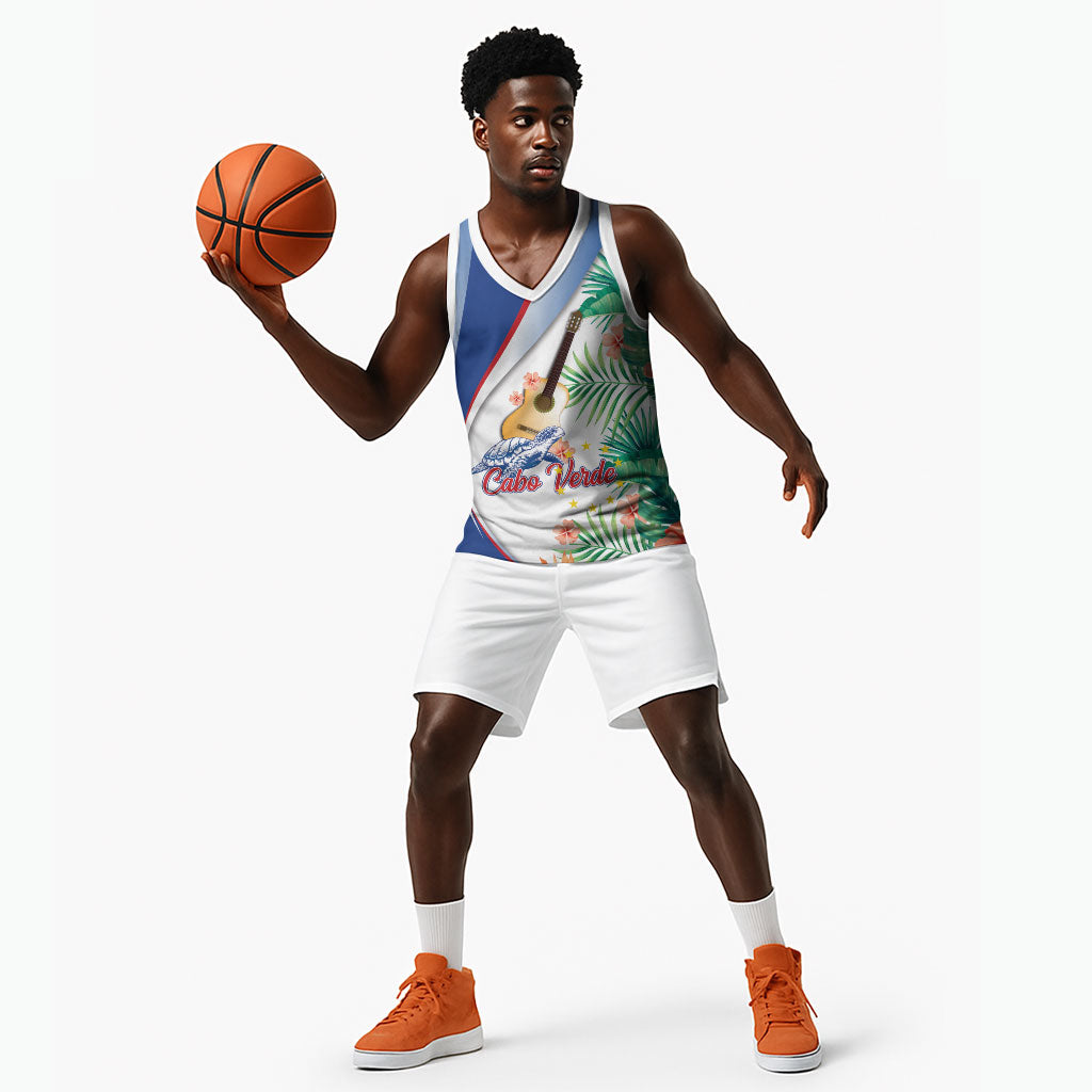 Cavaquinho Cabo Verde Basketball Jersey Cape Verdean Instrument Tropical Sea Turtle