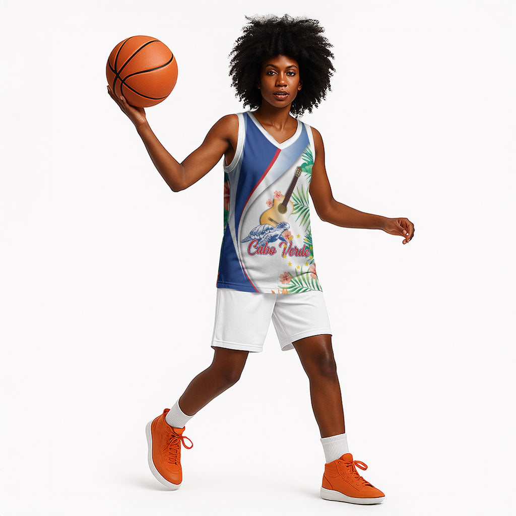 Cavaquinho Cabo Verde Basketball Jersey Cape Verdean Instrument Tropical Sea Turtle