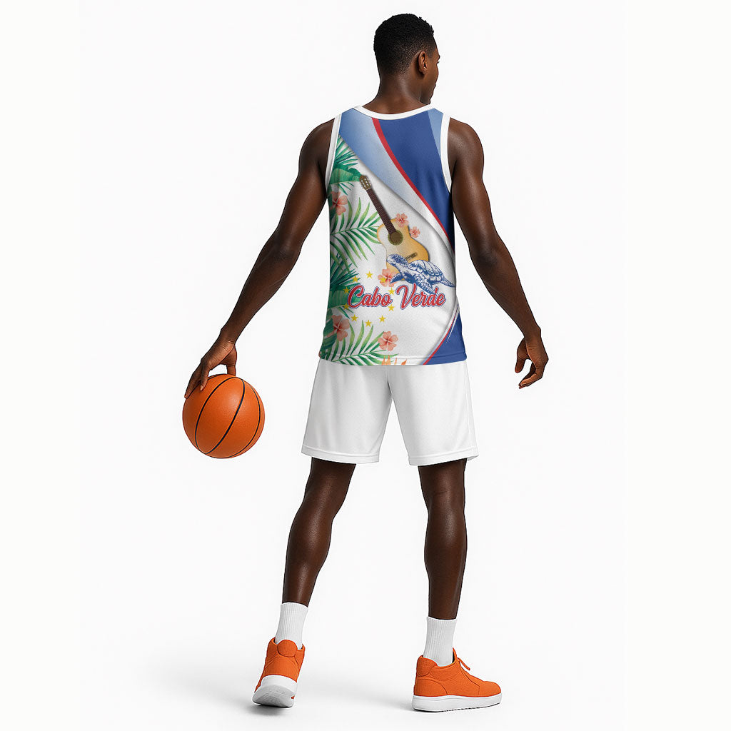 Cavaquinho Cabo Verde Basketball Jersey Cape Verdean Instrument Tropical Sea Turtle
