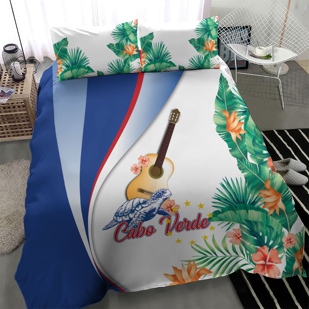 Cavaquinho Cabo Verde Bedding Set Cape Verdean Instrument Tropical Sea Turtle