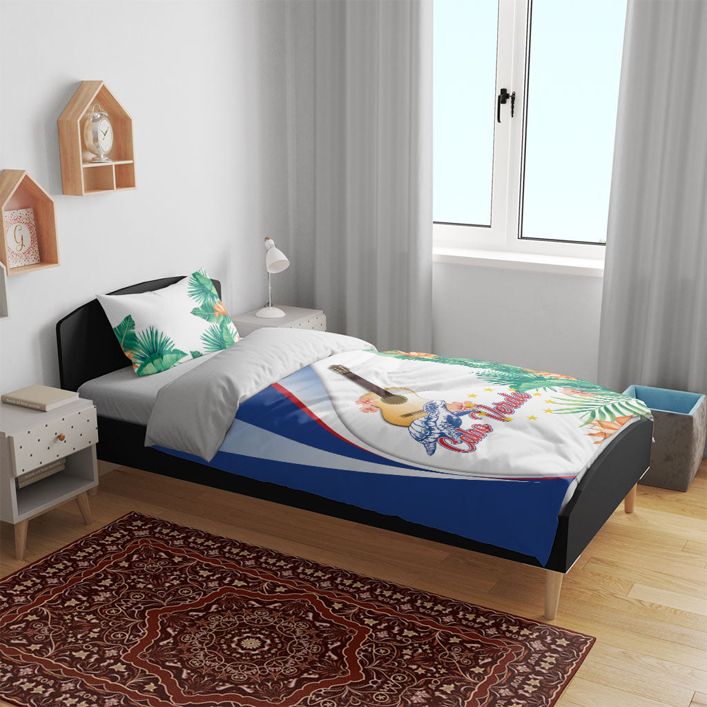 Cavaquinho Cabo Verde Bedding Set Cape Verdean Instrument Tropical Sea Turtle