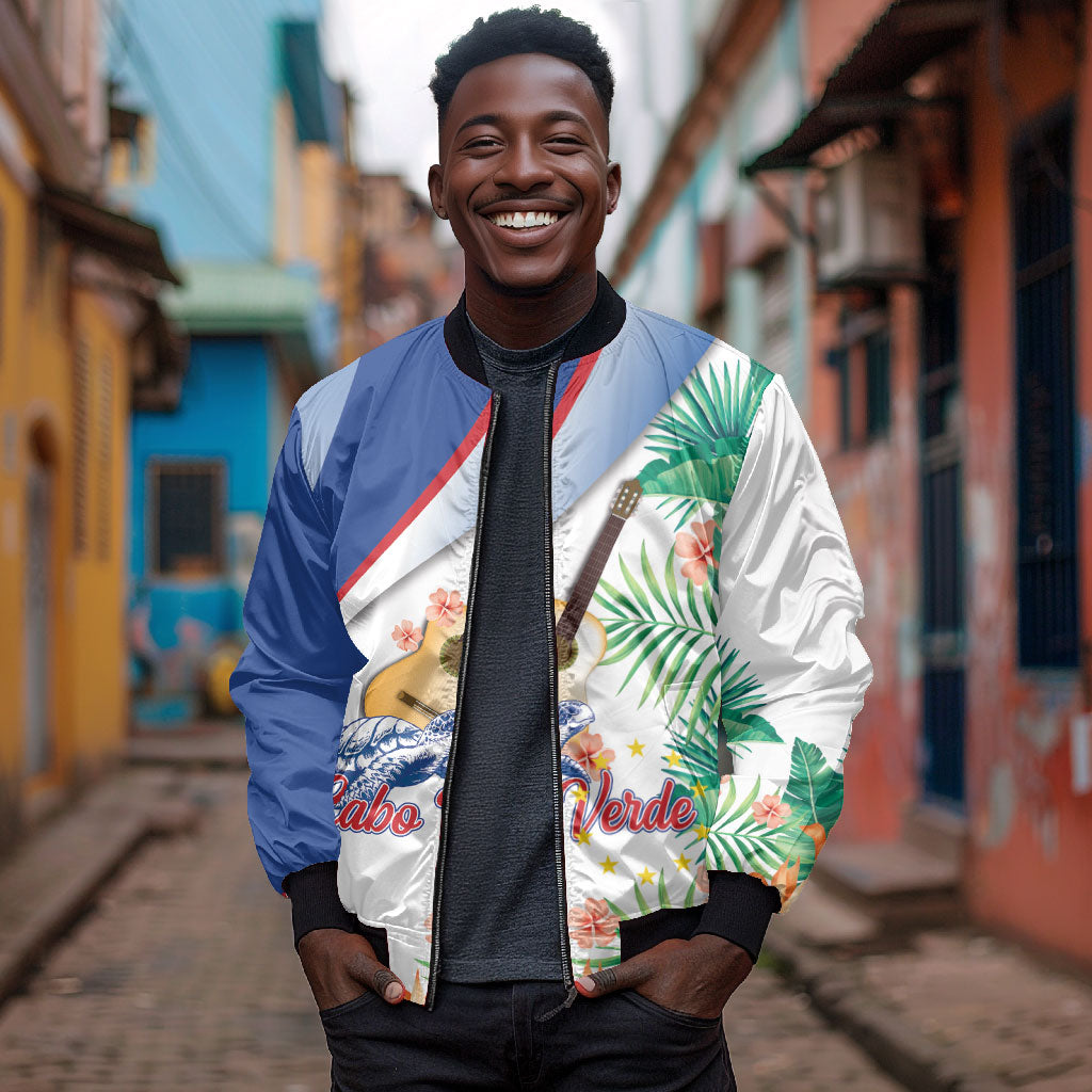 Cavaquinho Cabo Verde Bomber Jacket Cape Verdean Instrument Tropical Sea Turtle