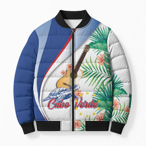 Cavaquinho Cabo Verde Bomber Puffer Jacket Cape Verdean Instrument Tropical Sea Turtle