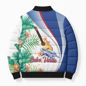 Cavaquinho Cabo Verde Bomber Puffer Jacket Cape Verdean Instrument Tropical Sea Turtle