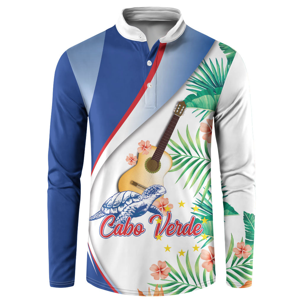 Cavaquinho Cabo Verde Button Sweatshirt Cape Verdean Instrument Tropical Sea Turtle