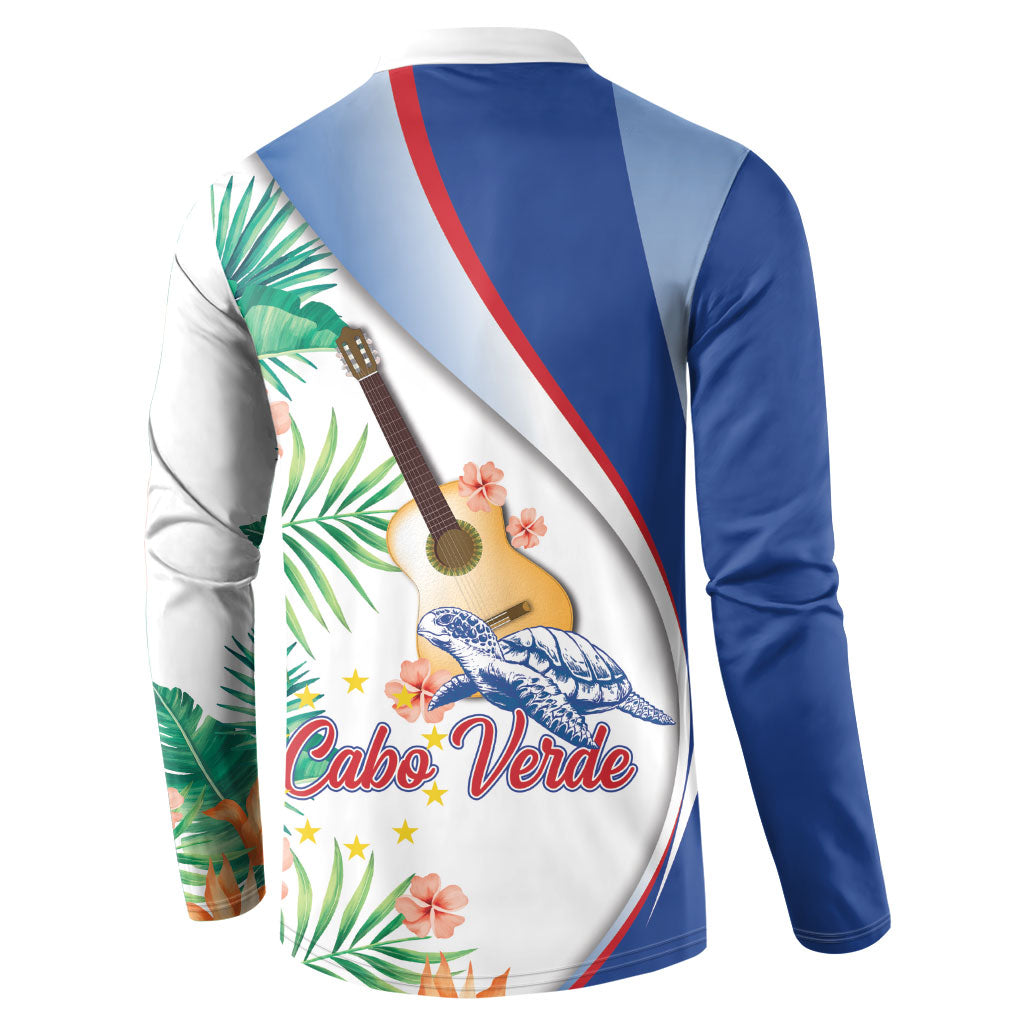 Cavaquinho Cabo Verde Button Sweatshirt Cape Verdean Instrument Tropical Sea Turtle