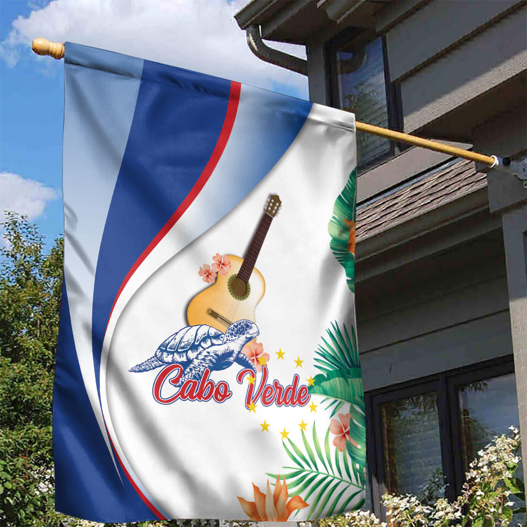 Cavaquinho Cabo Verde Garden Flag Cape Verdean Instrument Tropical Sea Turtle