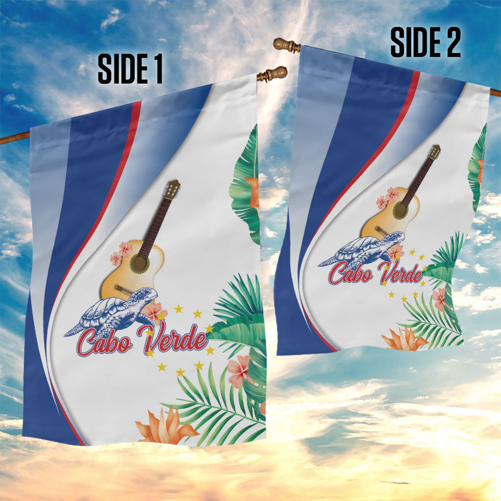 Cavaquinho Cabo Verde Garden Flag Cape Verdean Instrument Tropical Sea Turtle
