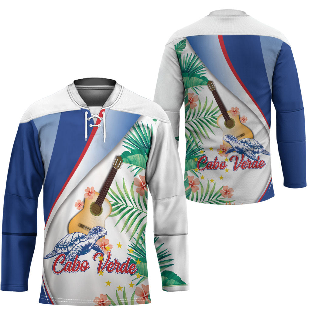 Cavaquinho Cabo Verde Hockey Jersey Cape Verdean Instrument Tropical Sea Turtle
