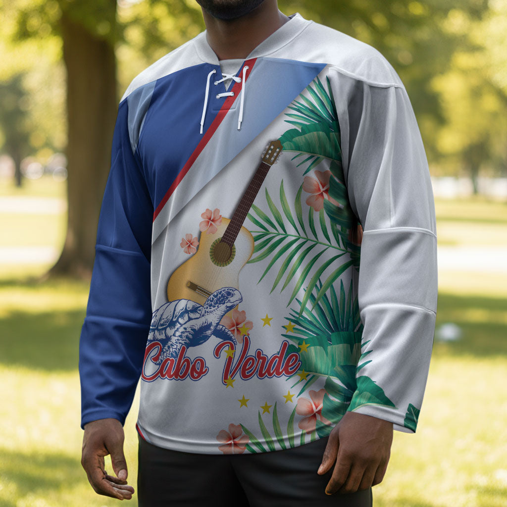 Cavaquinho Cabo Verde Hockey Jersey Cape Verdean Instrument Tropical Sea Turtle