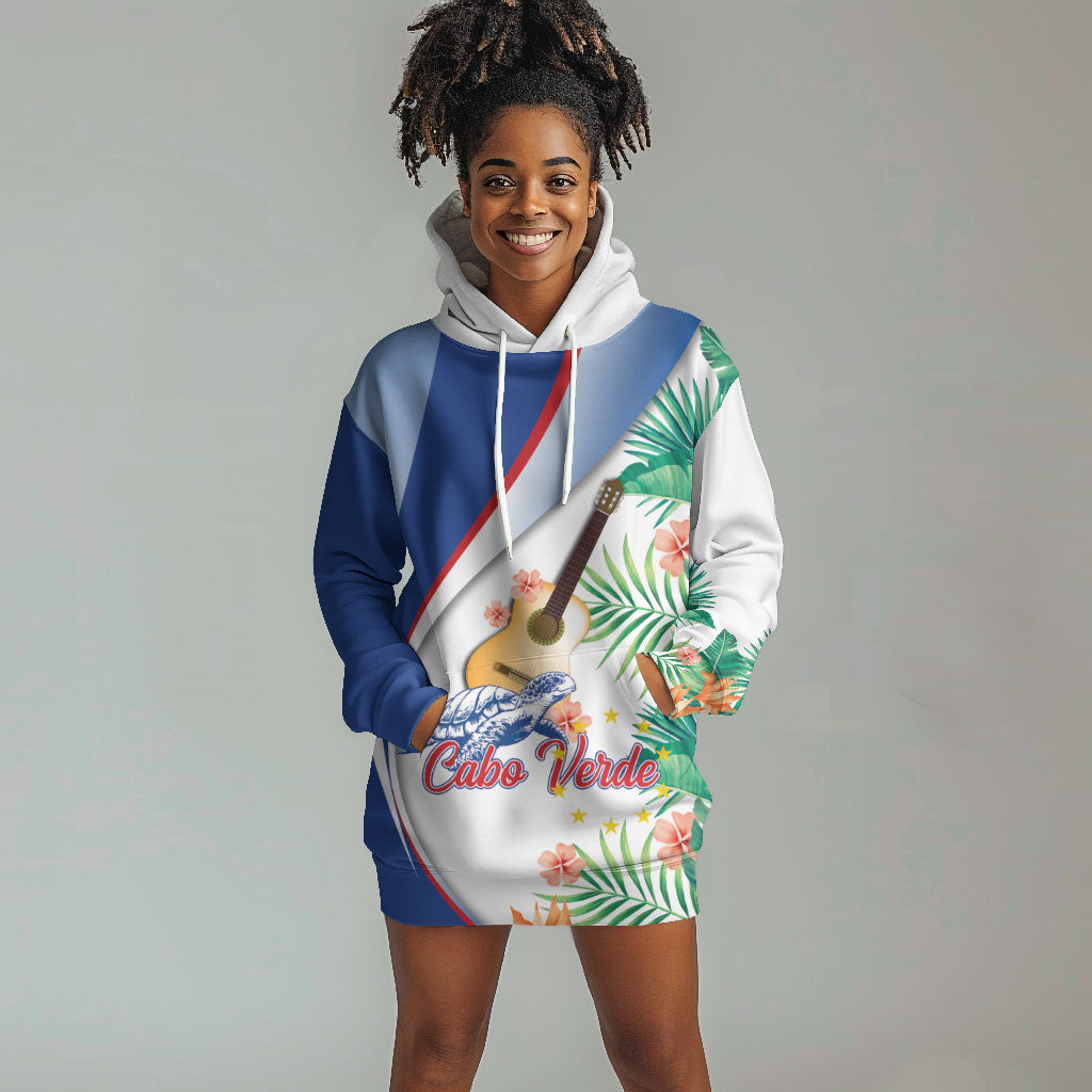 Cavaquinho Cabo Verde Hoodie Dress Cape Verdean Instrument Tropical Sea Turtle