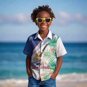 Cavaquinho Cabo Verde Kid Hawaiian Shirt Cape Verdean Instrument Tropical Sea Turtle